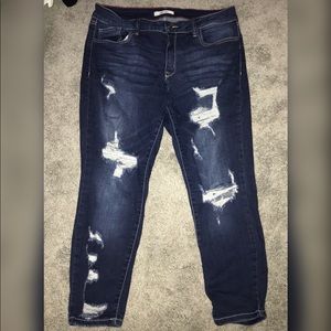 Refuge Destroyed crop boyfriend Jeans sz 12